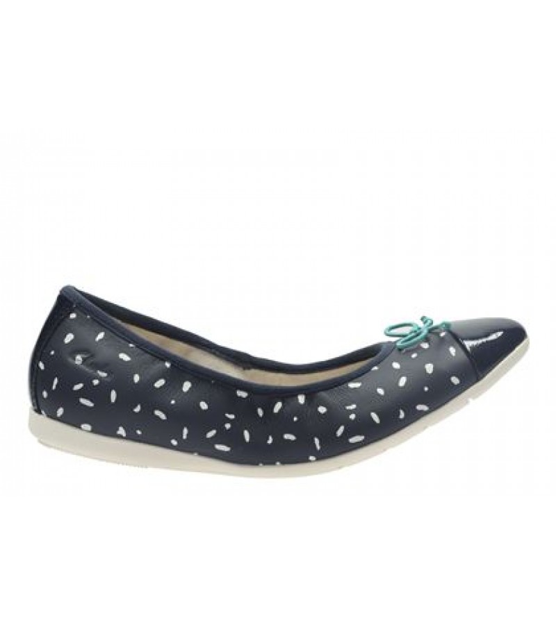 CLARKS - DANCE PUFF JNR NAVY MULTY LEATHER